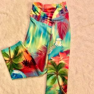 Capris Length Colorful Workout Leggings